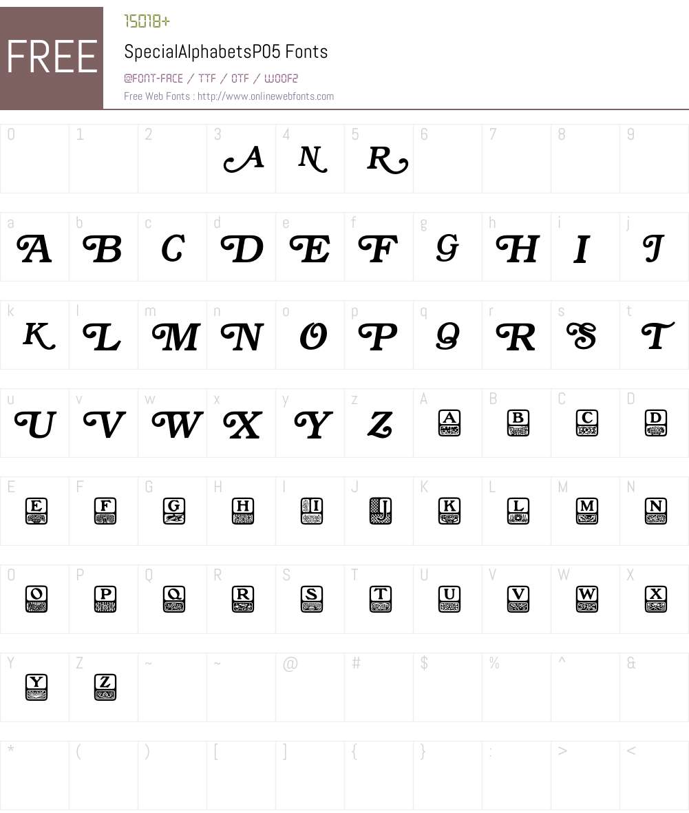 SpecialAlphabets Font Screenshots