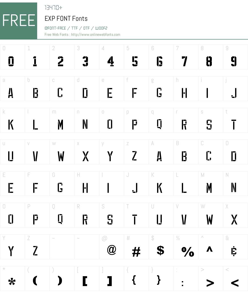 EXP FONT Font Screenshots