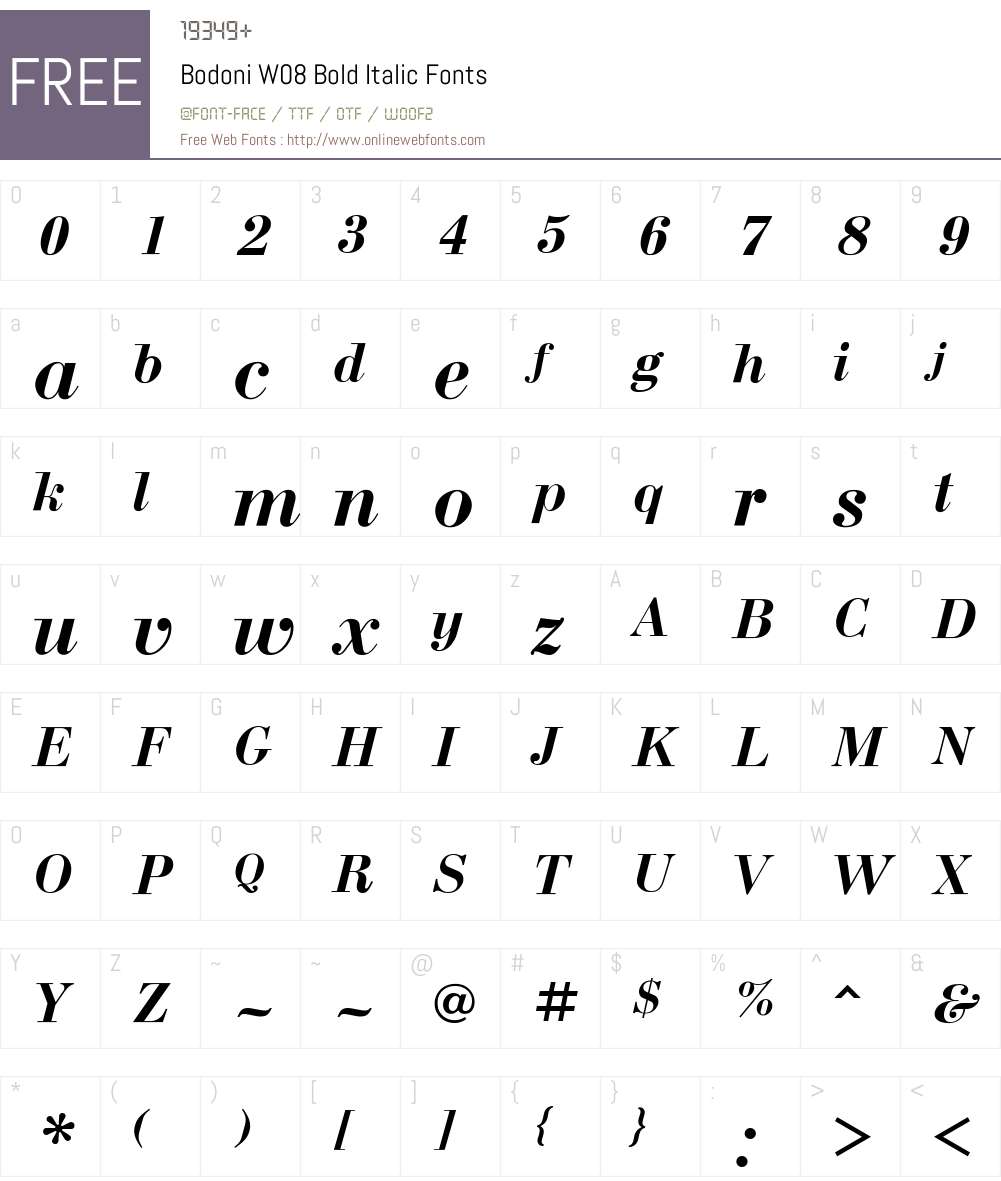 Bodoni Font Screenshots