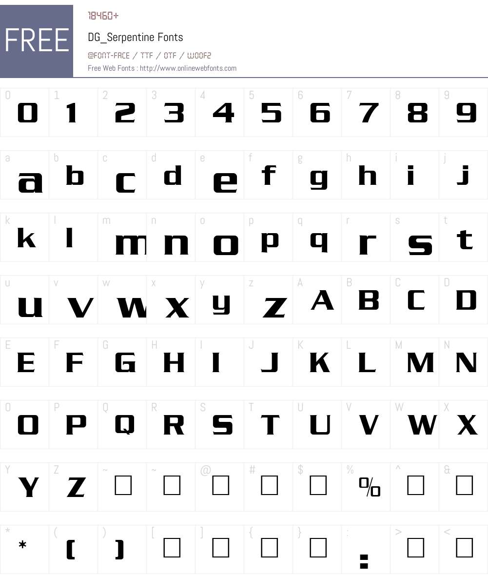 DG_Serpentine Font Screenshots