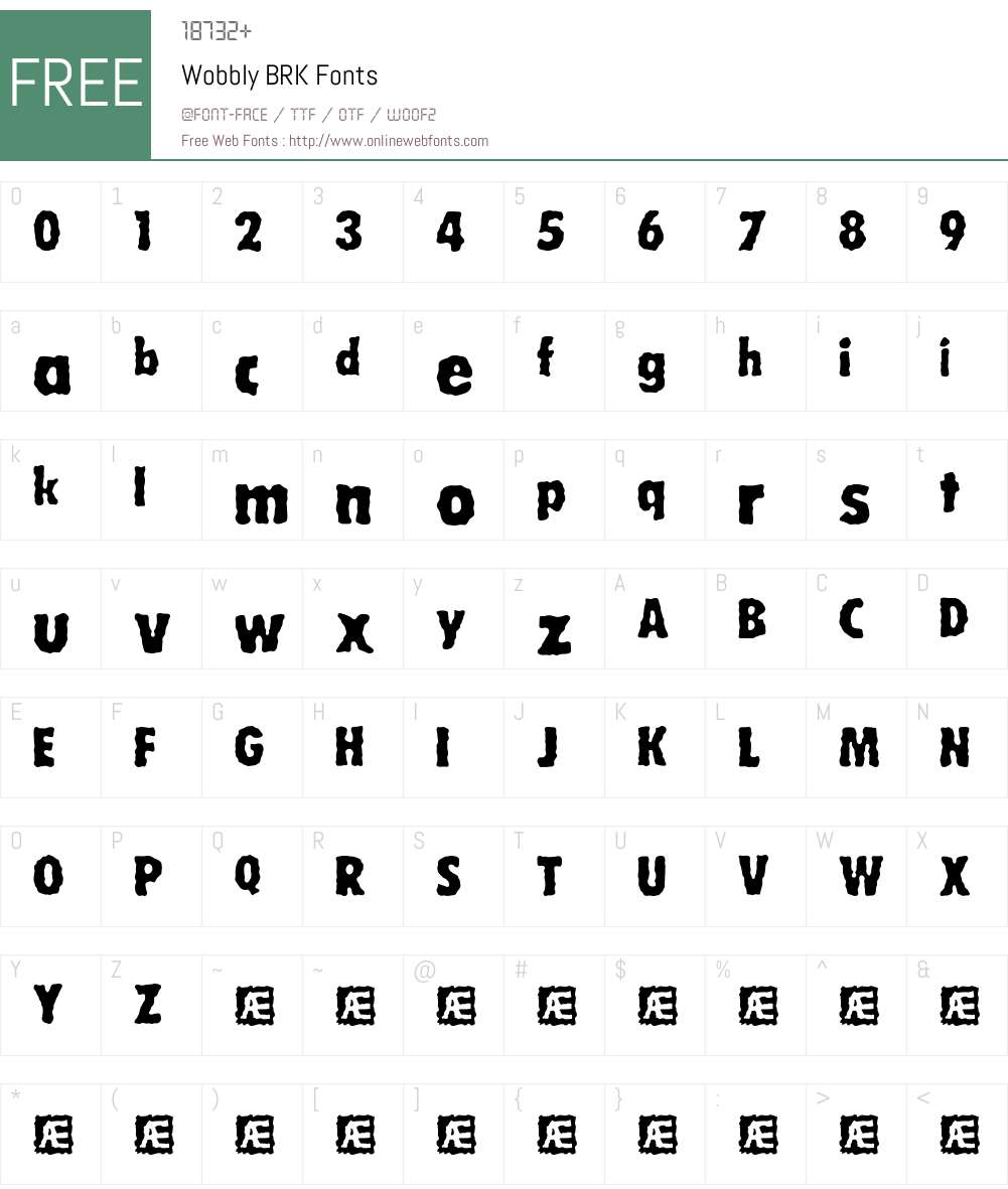 Wobbly BRK Font Screenshots