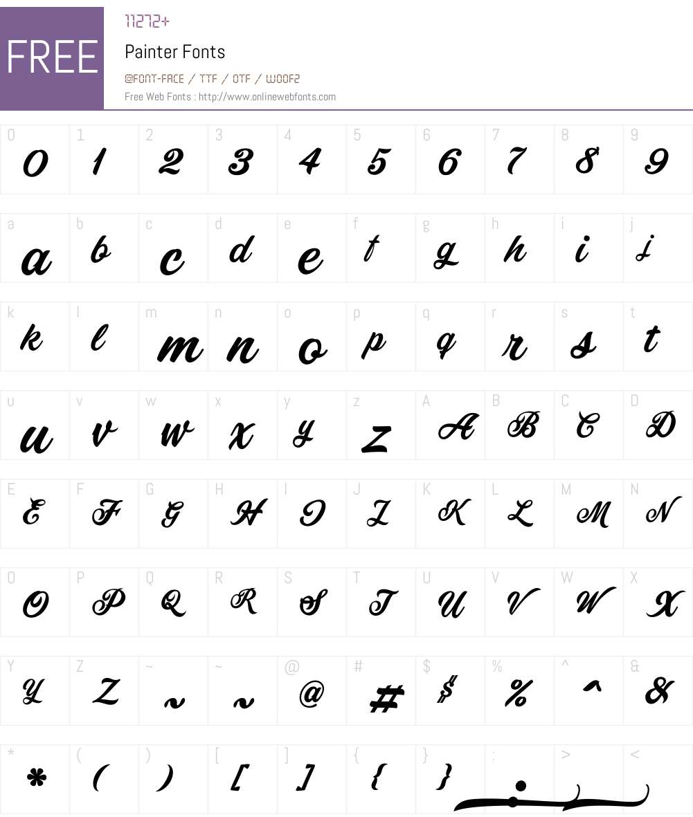 Painter Font Screenshots