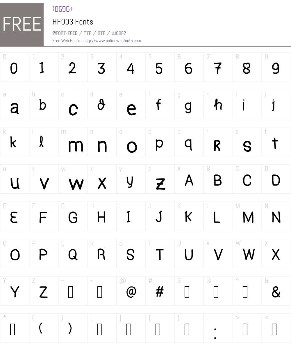 HF003 Font Screenshots
