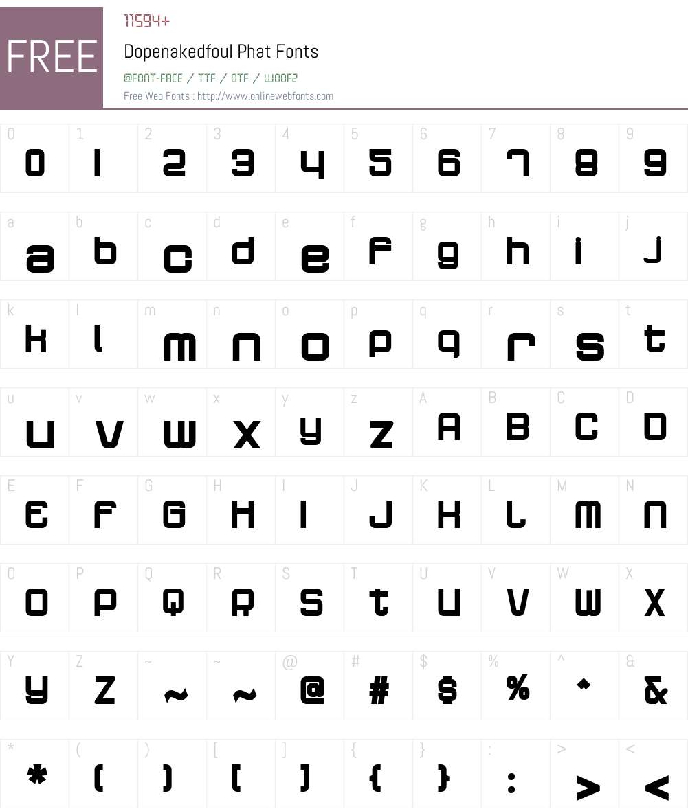 Dopenakedfoul Phat Font Screenshots