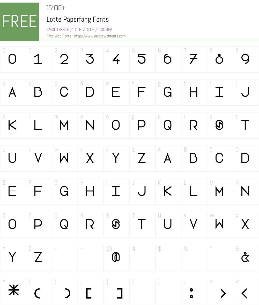 Lotte Paperfang Font Screenshots