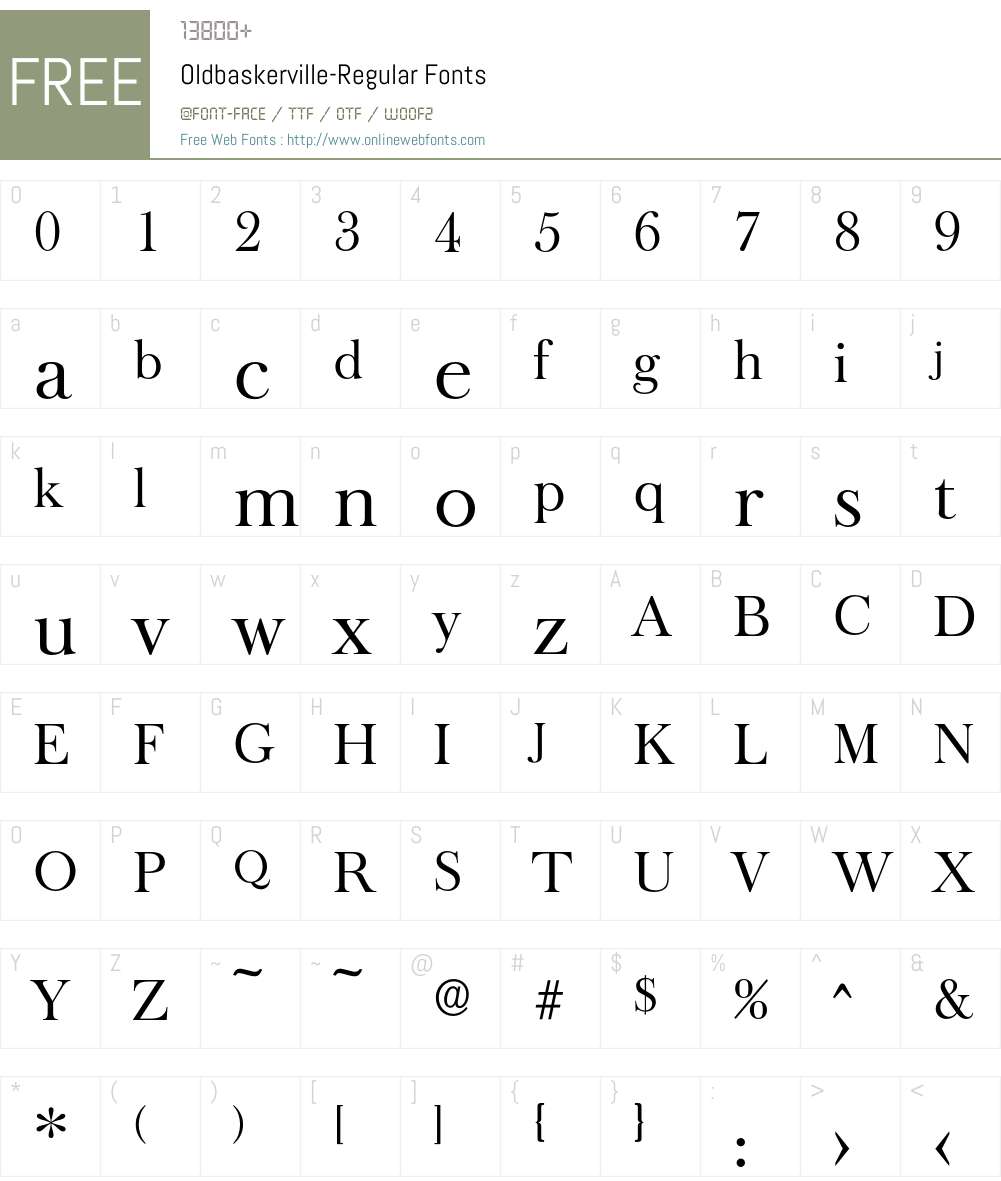 Oldbaskerville-Regular Font Screenshots