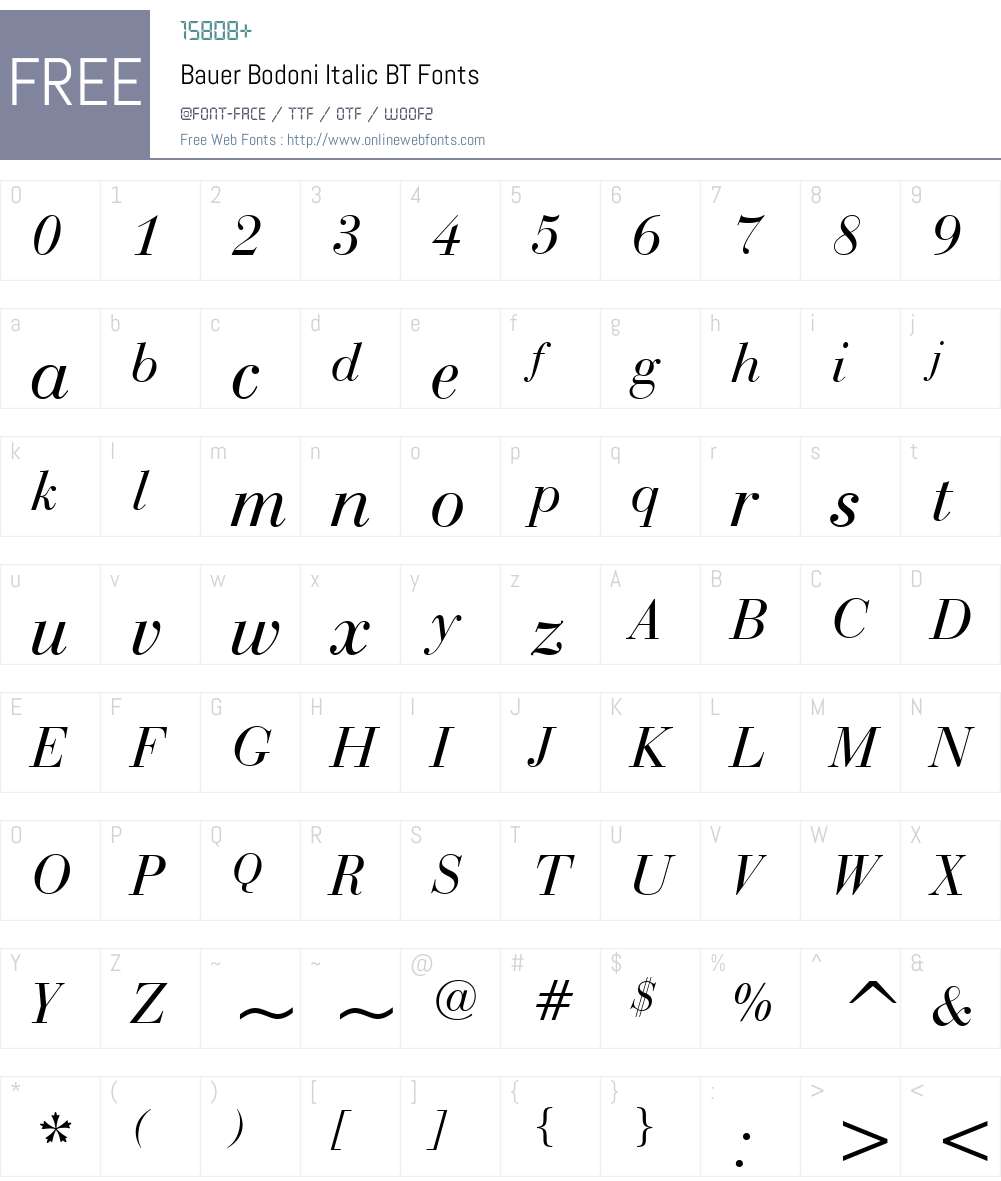 BauerBodni BT Font Screenshots