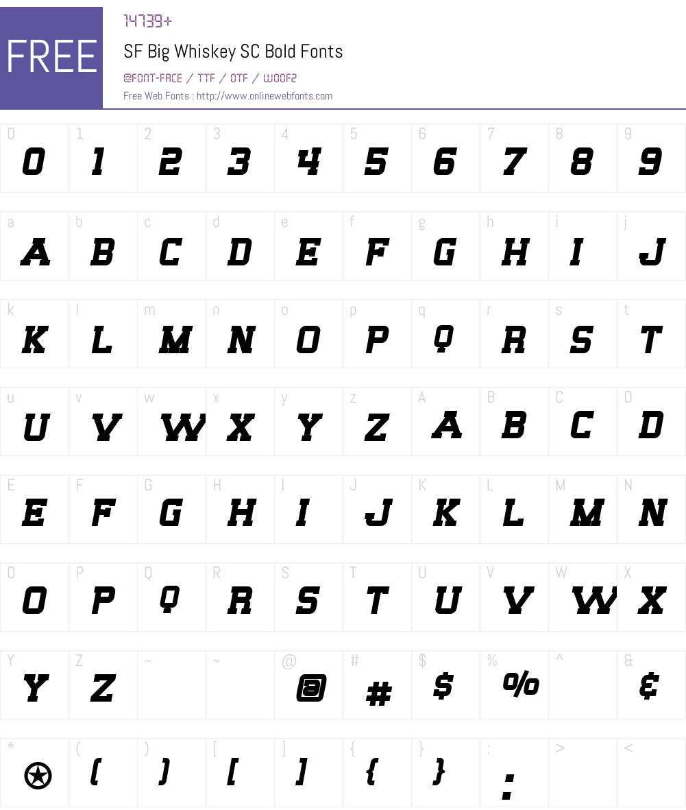 SF Big Whiskey SC Font Screenshots