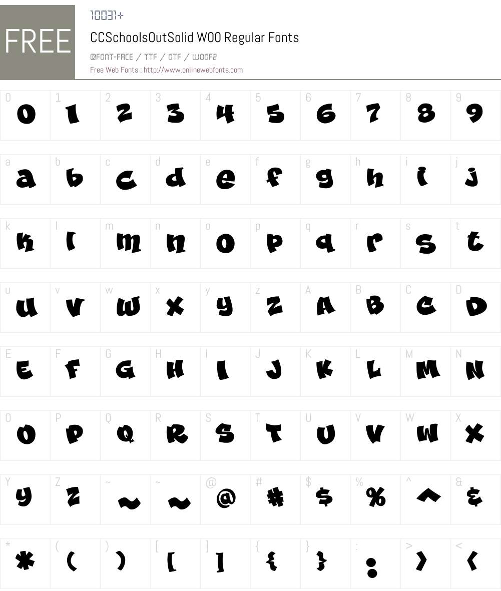 CCSchoolsOutSolidW00-Rg Font Screenshots