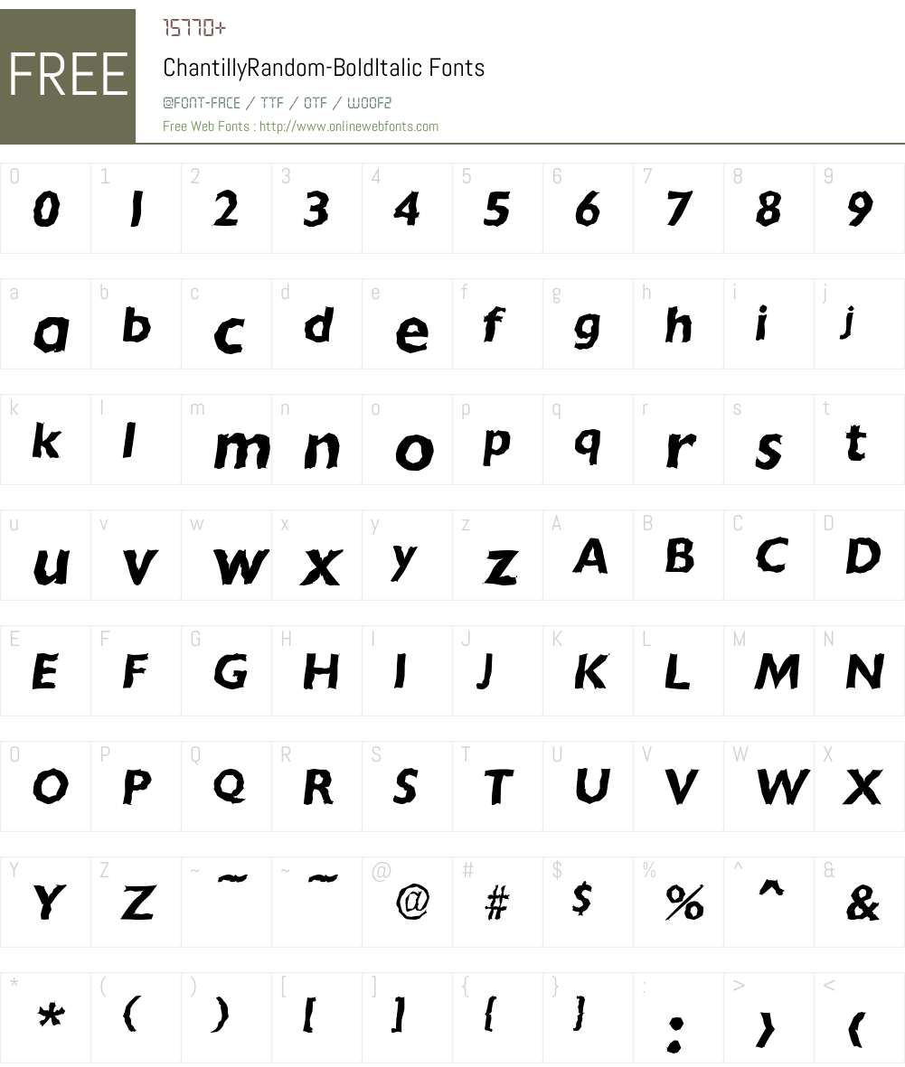 ChantillyRandom Font Screenshots