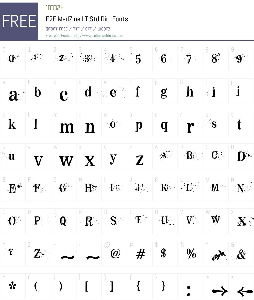 F2F MadZine LT Std Font Screenshots