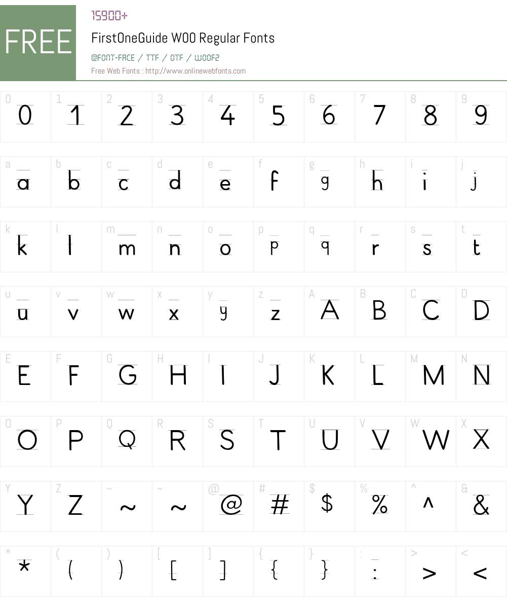 FirstOneGuideW00-Regular Font Screenshots