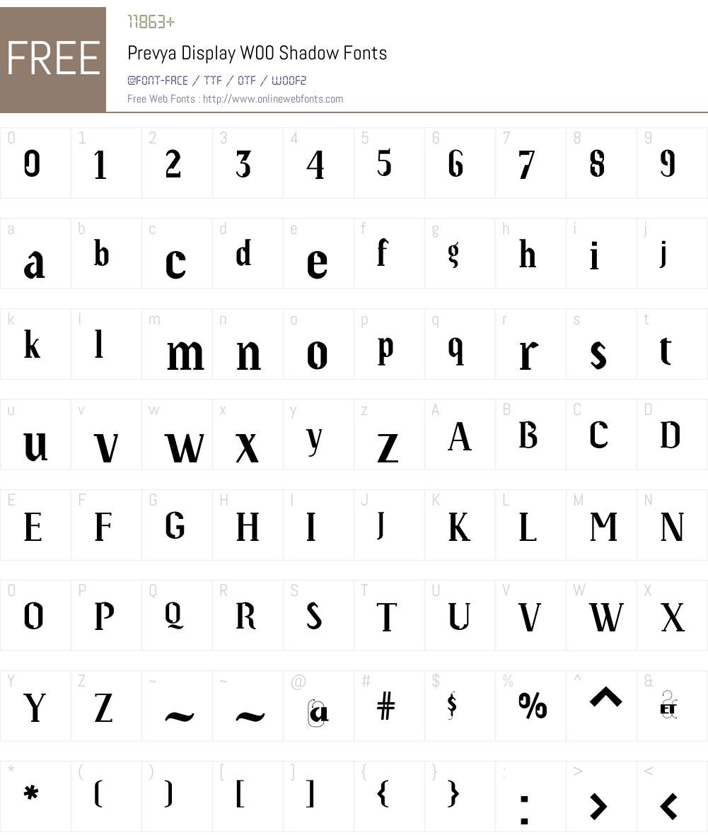 Prevya Display Font Screenshots