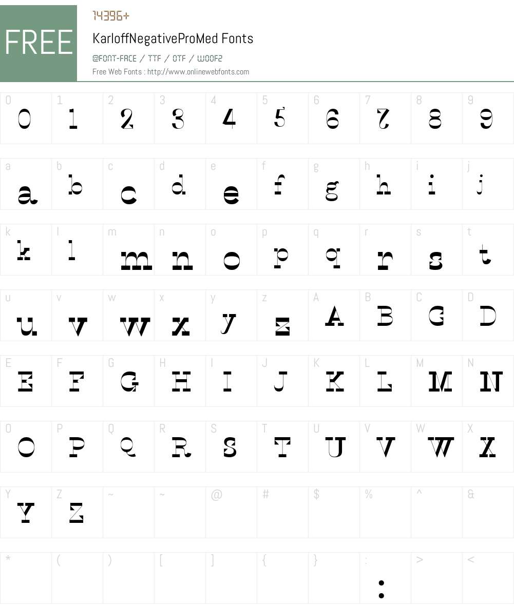 Karloff Negative Pro Med Font Screenshots