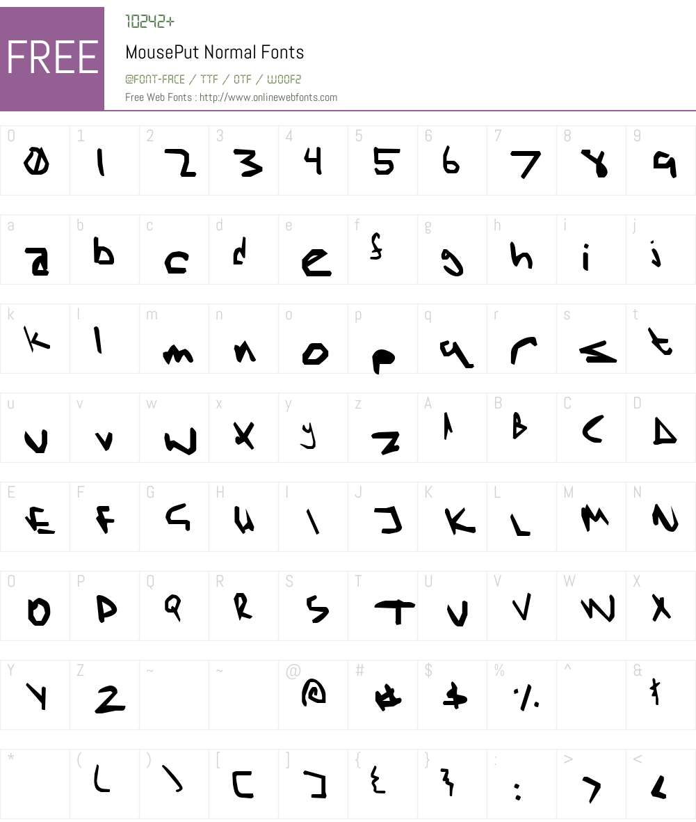 MousePut Font Screenshots