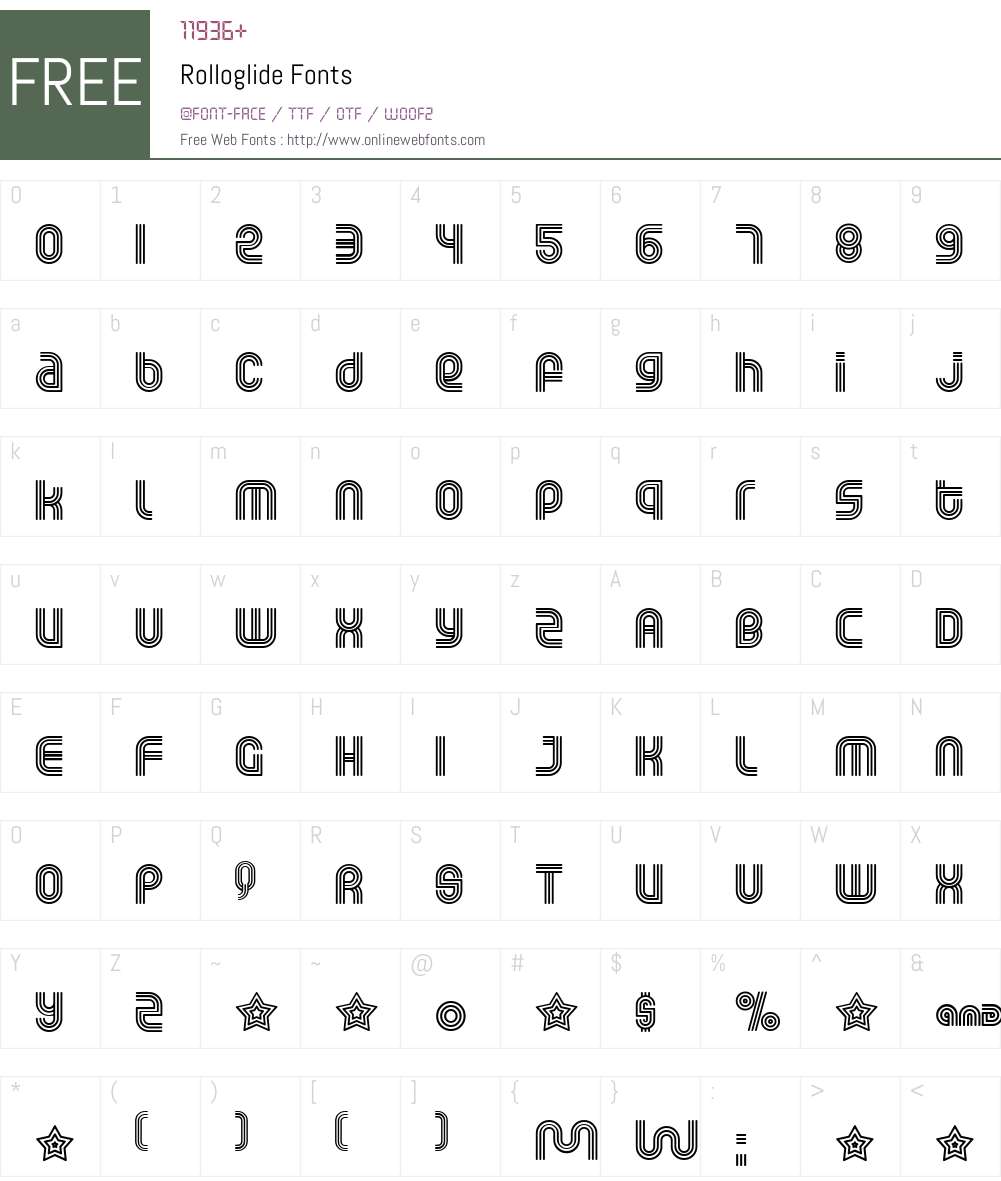 Rolloglide Font Screenshots
