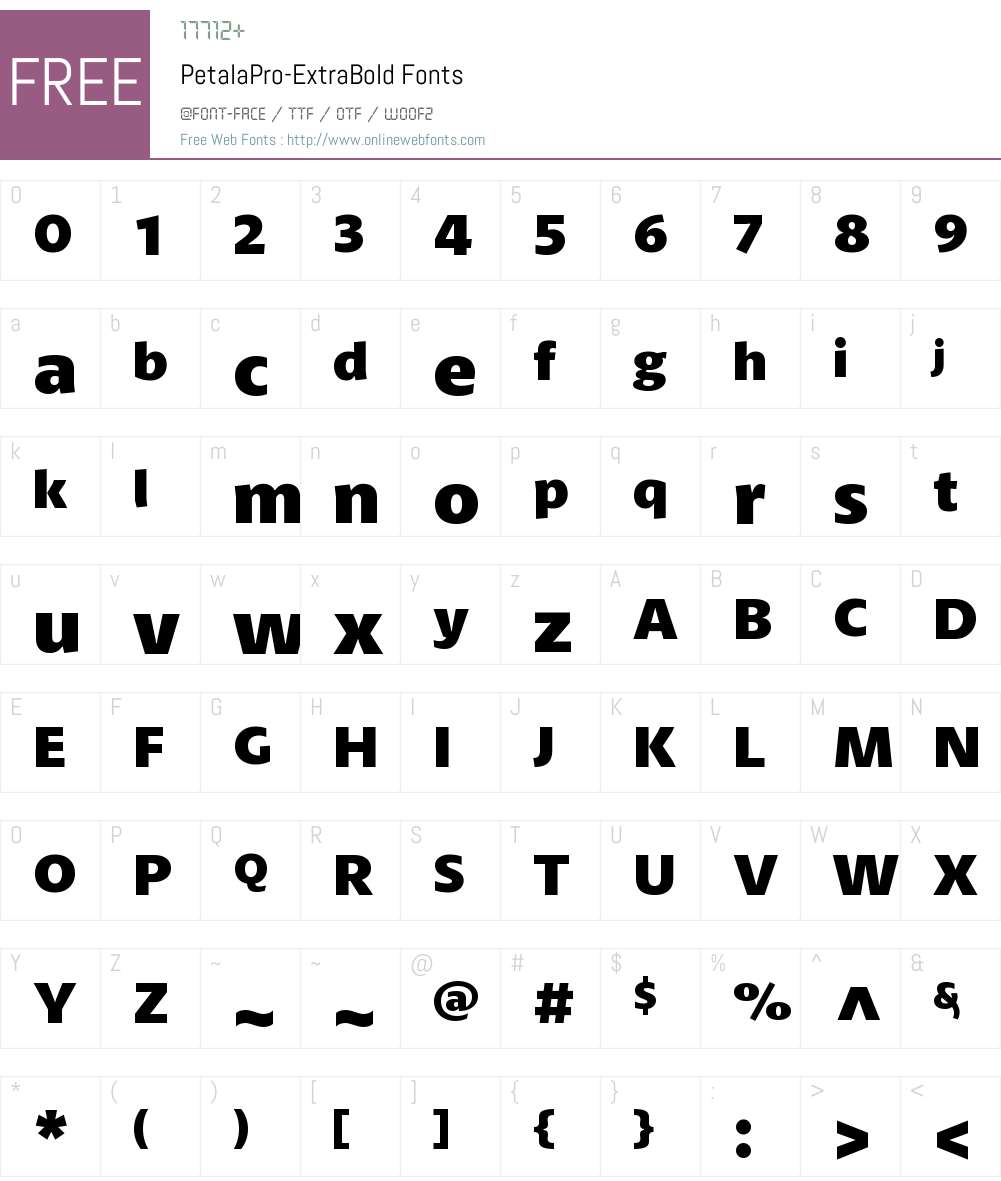 Petala Pro ExtraBold Font Screenshots
