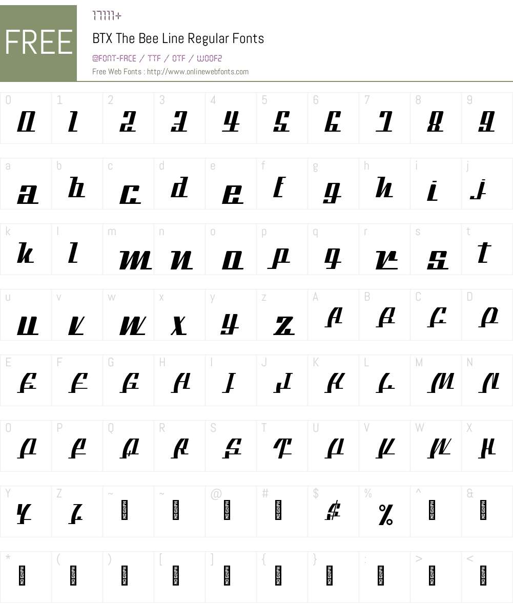 BTX The Bee Line Regular 1.000;PS 001.000;hotconv 1.0.88;makeotf.lib2.5 ...