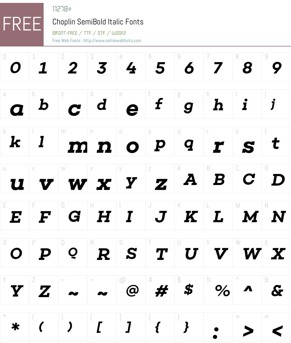 Choplin SemiBold Font Screenshots