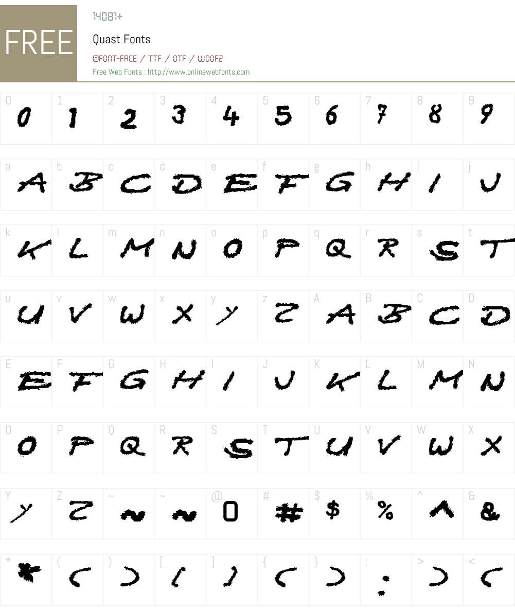 Quast Font Screenshots