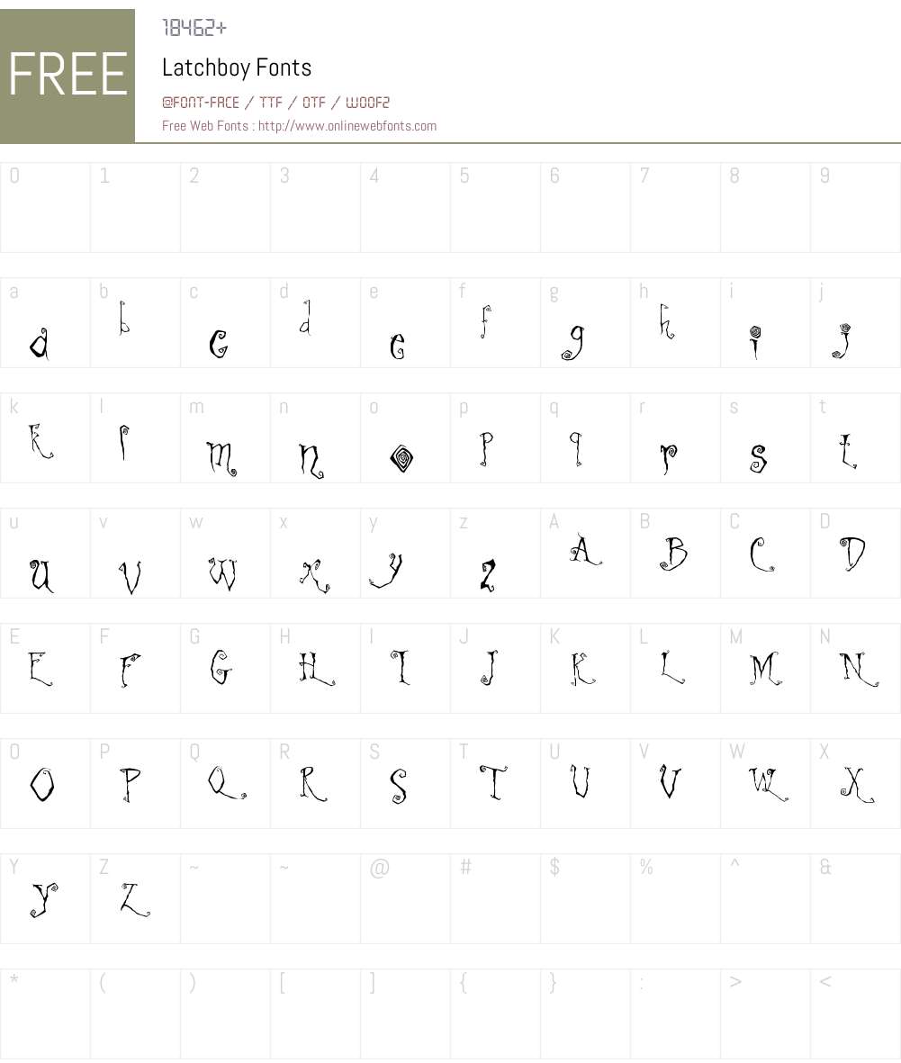 Latchboy Font Screenshots