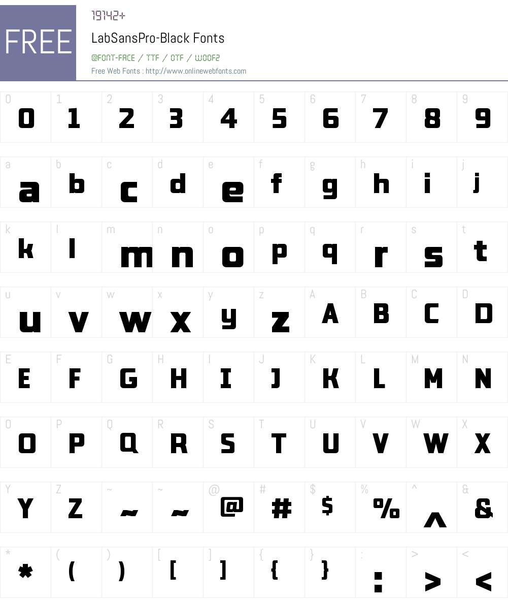 Lab Sans Pro Black Font Screenshots