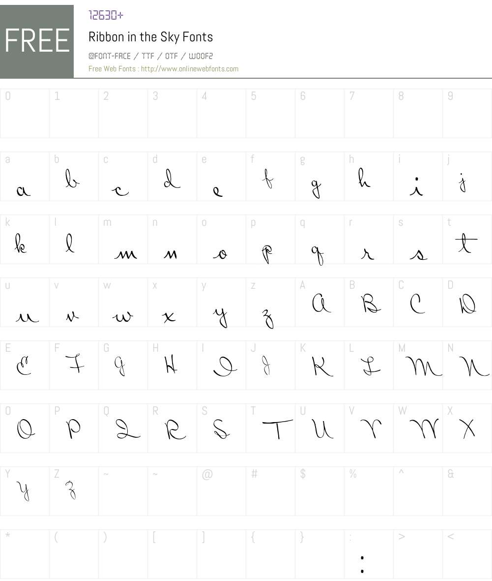 Ribbon in the Sky Font Screenshots