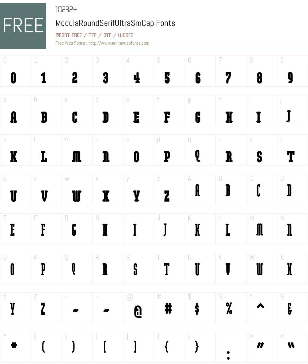 Modula Font Screenshots