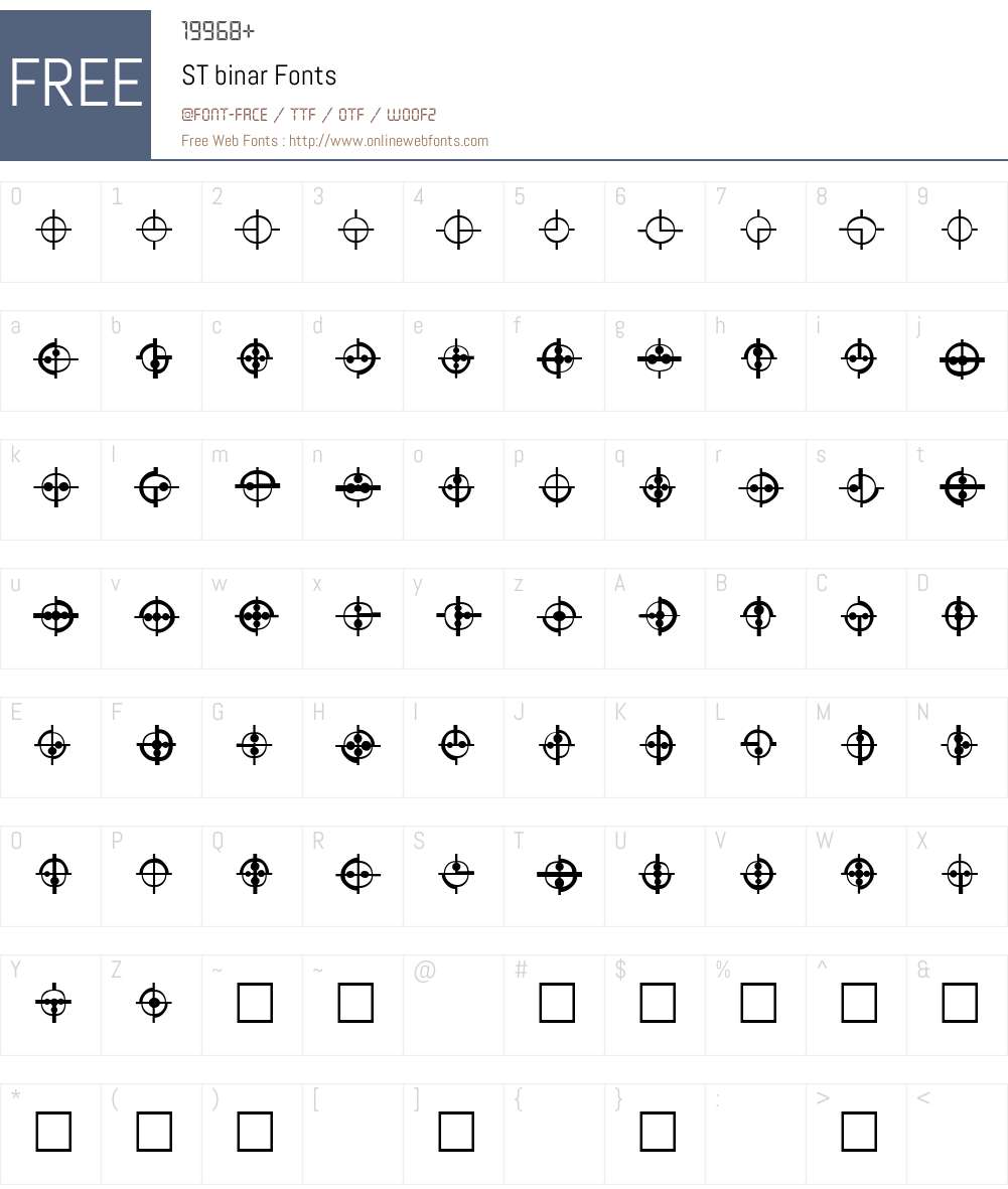 ST binar Font Screenshots