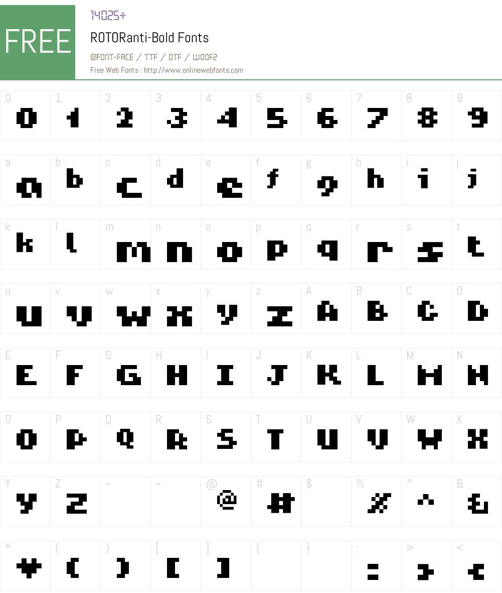 ROTORanti Font Screenshots