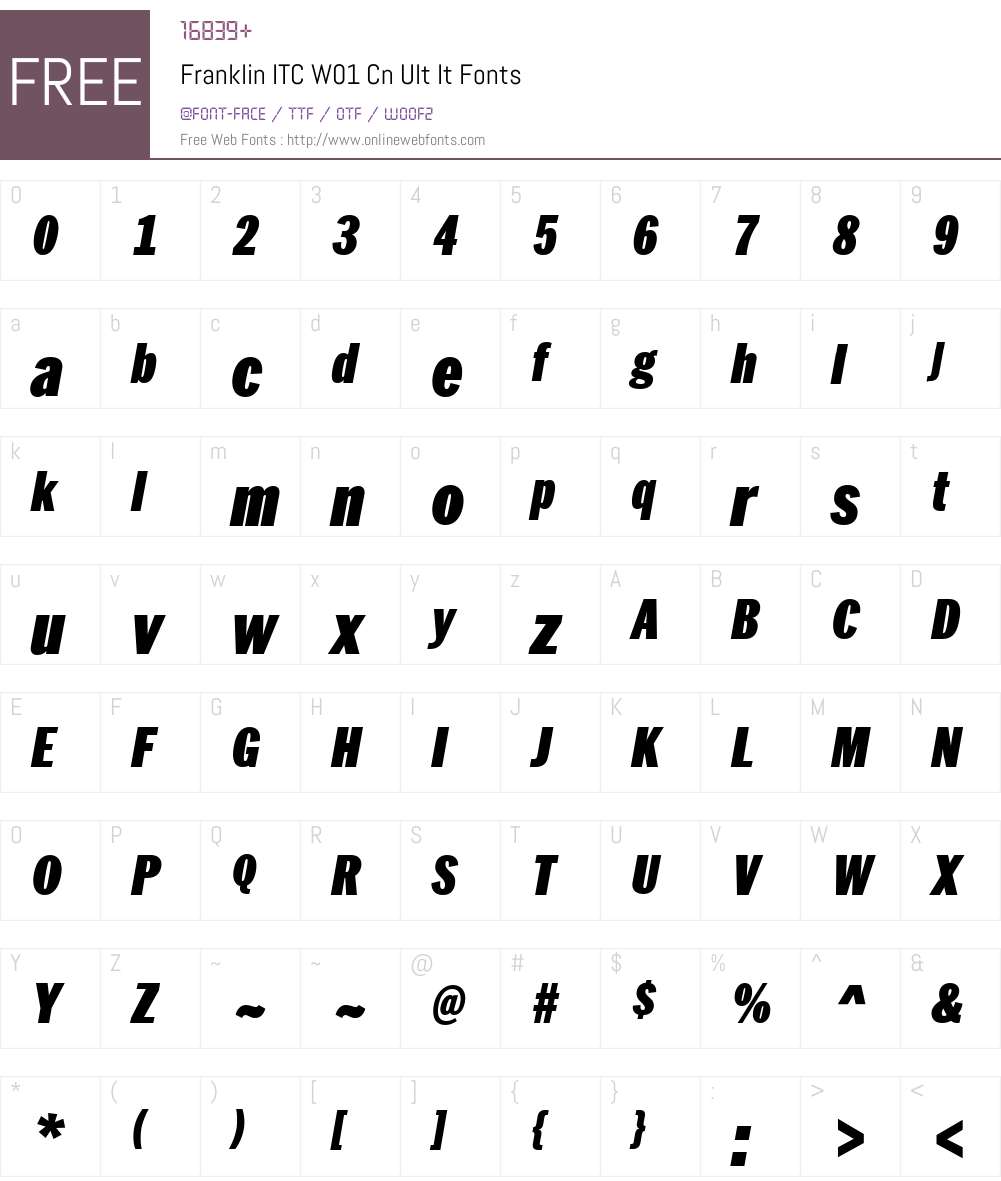 FranklinITCW01-CnUltIt Font Screenshots