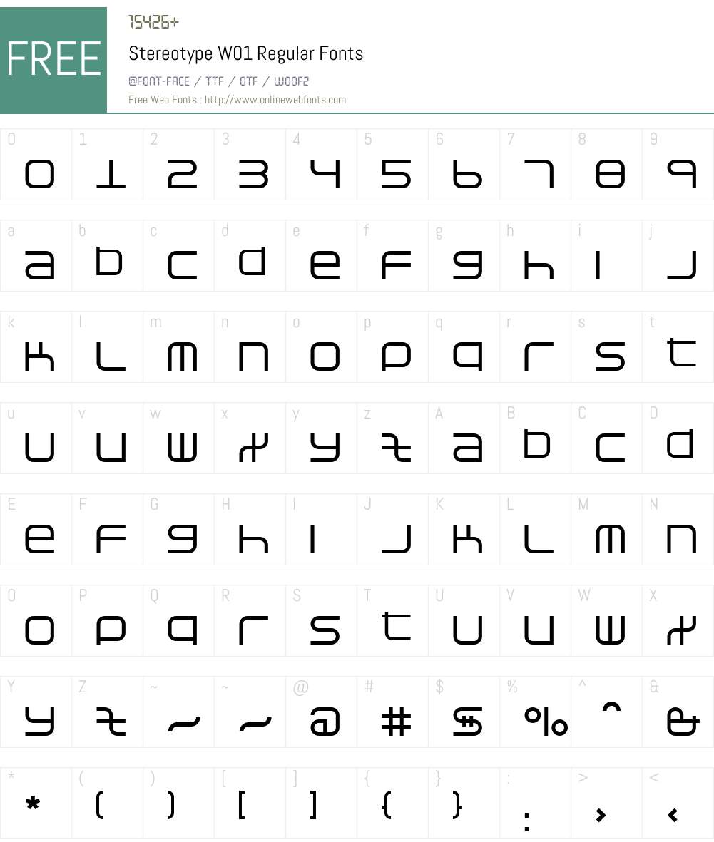 StereotypeW01-Regular Font Screenshots