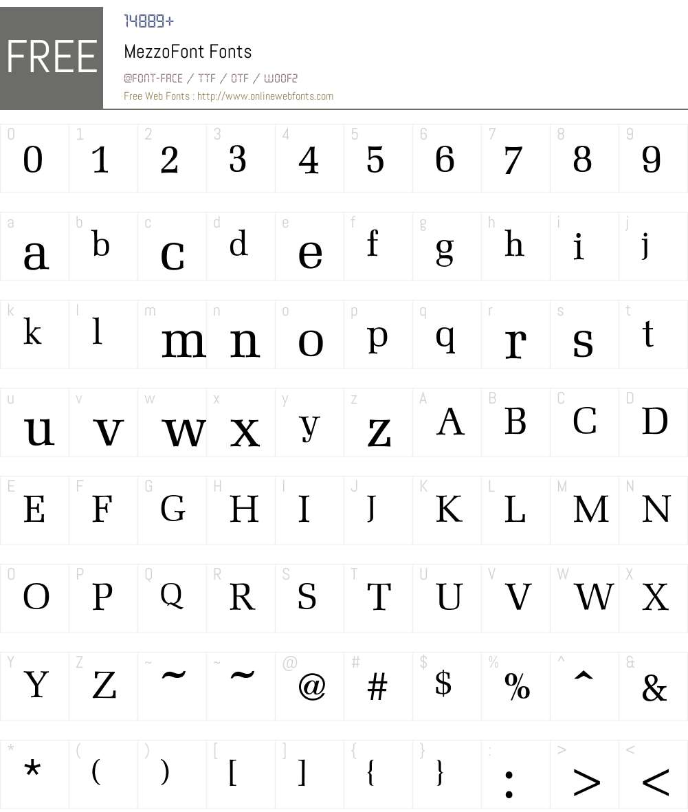 Mezzo Font Screenshots