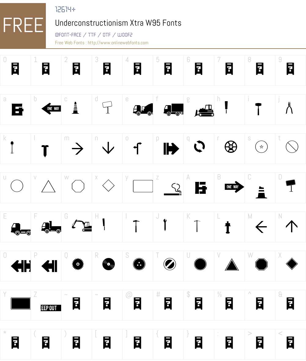 UnderconstructionismXtraW95 Font Screenshots