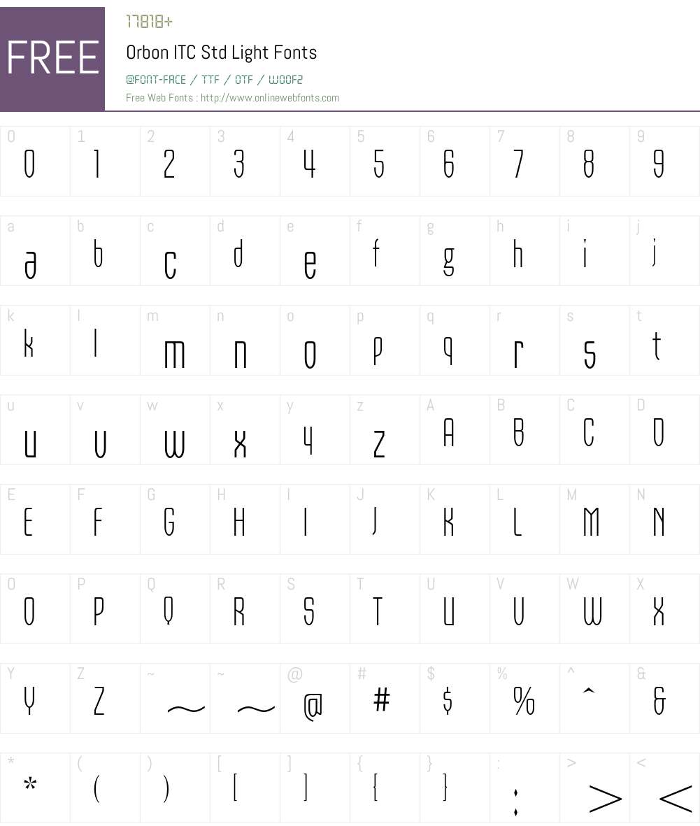 Orbon ITC Std Font Screenshots