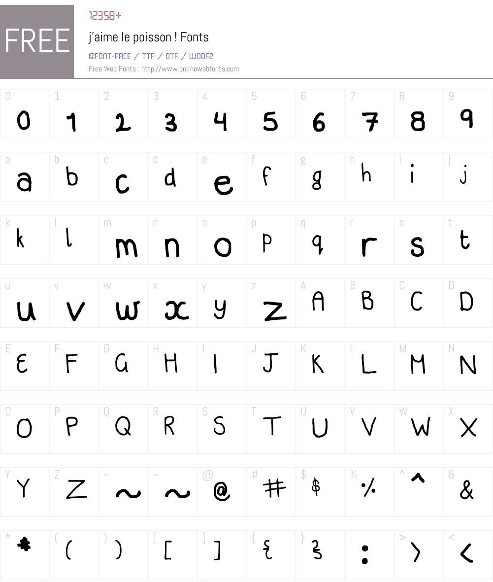 j'aime le poisson ! Font Screenshots