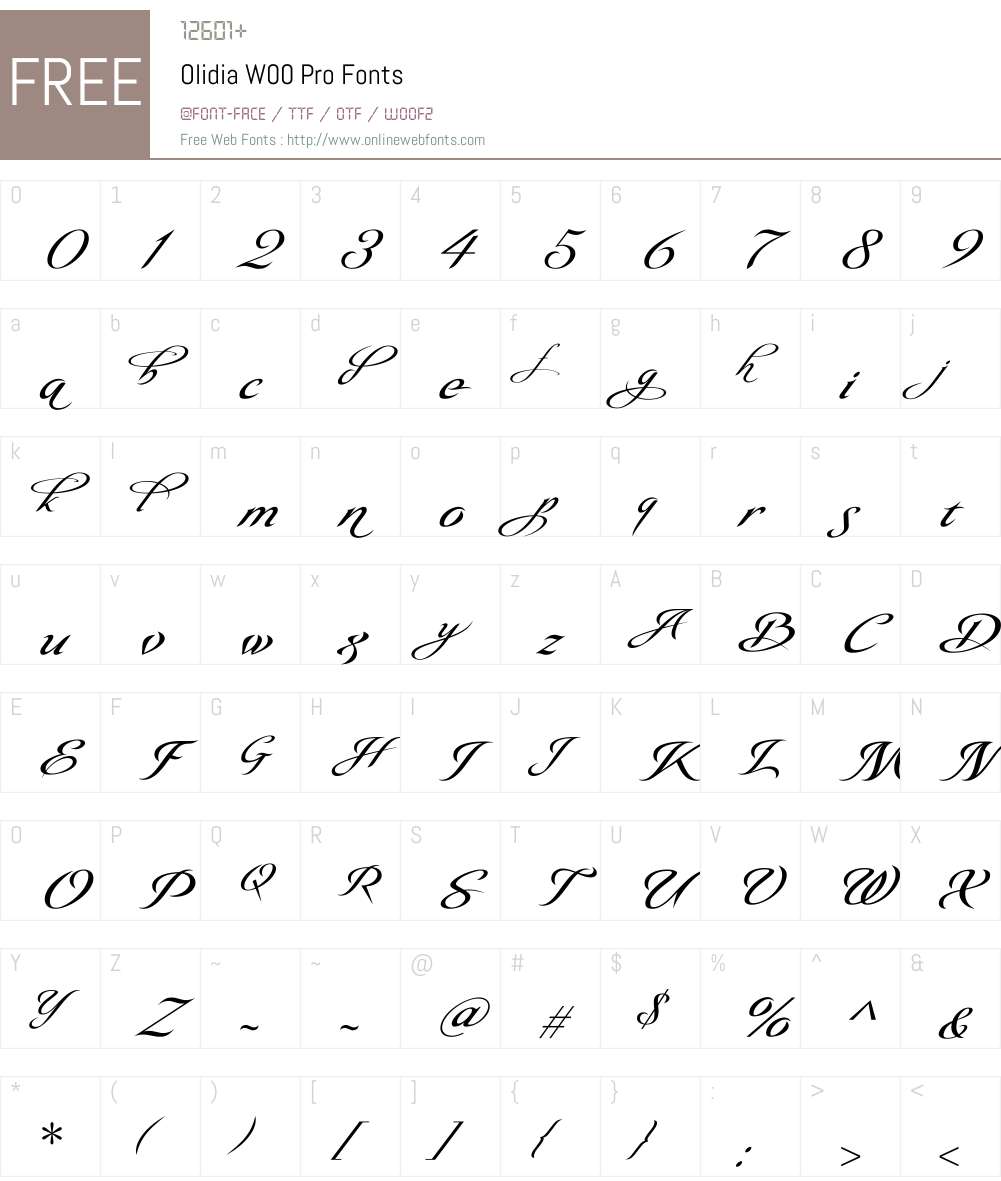 Olidia Pro Font Screenshots