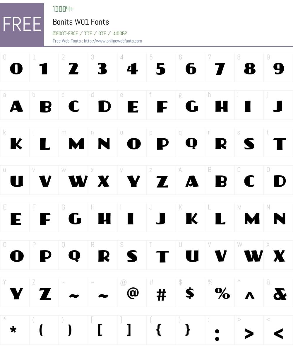 BonitaW01 Font Screenshots