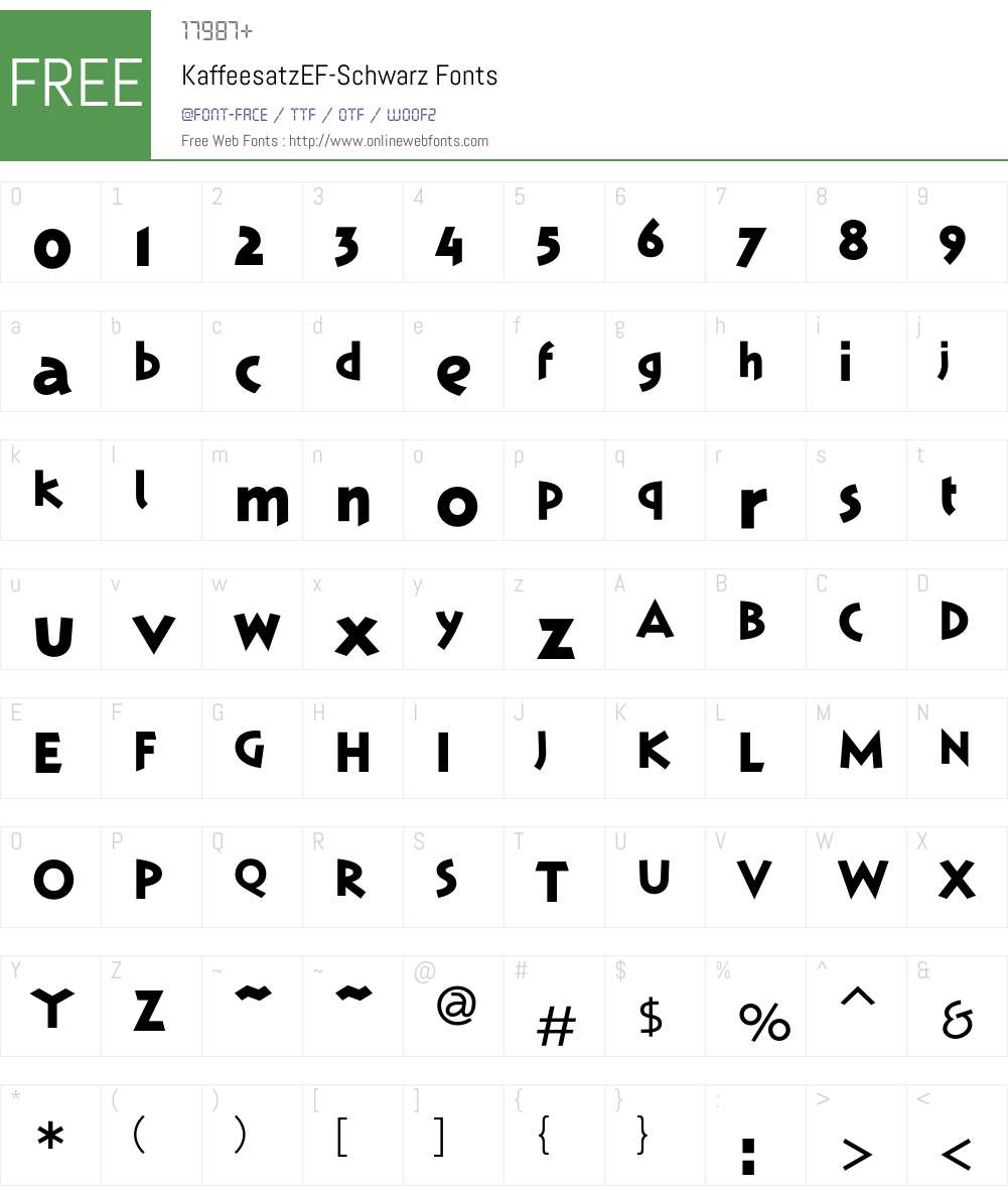 KaffeesatzEF Font Screenshots