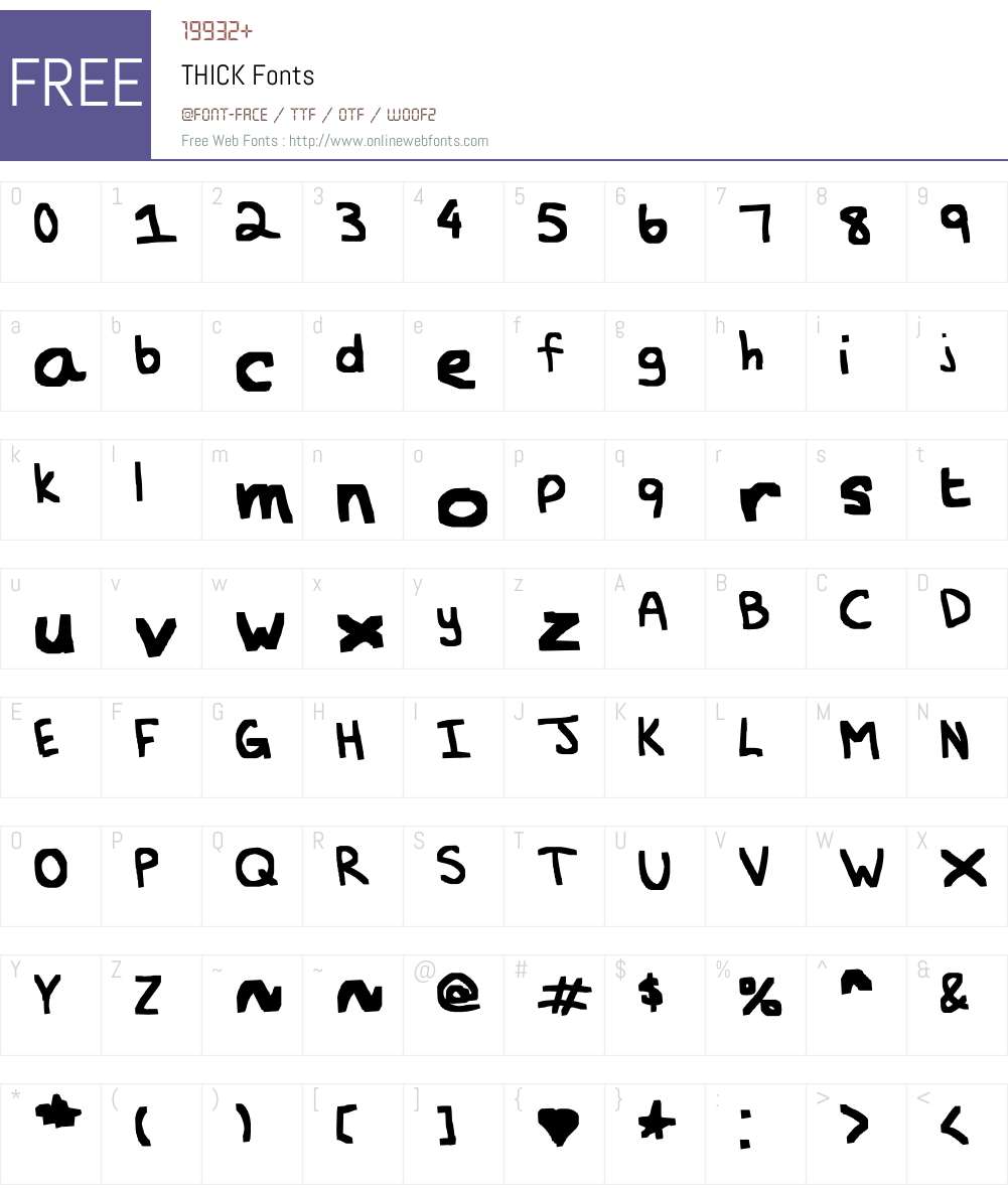 THICK Font Screenshots