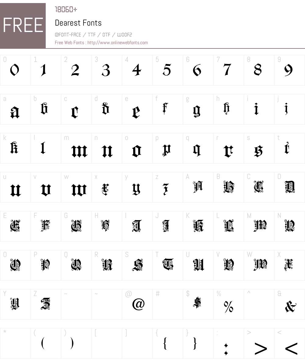 Dearest Font Screenshots