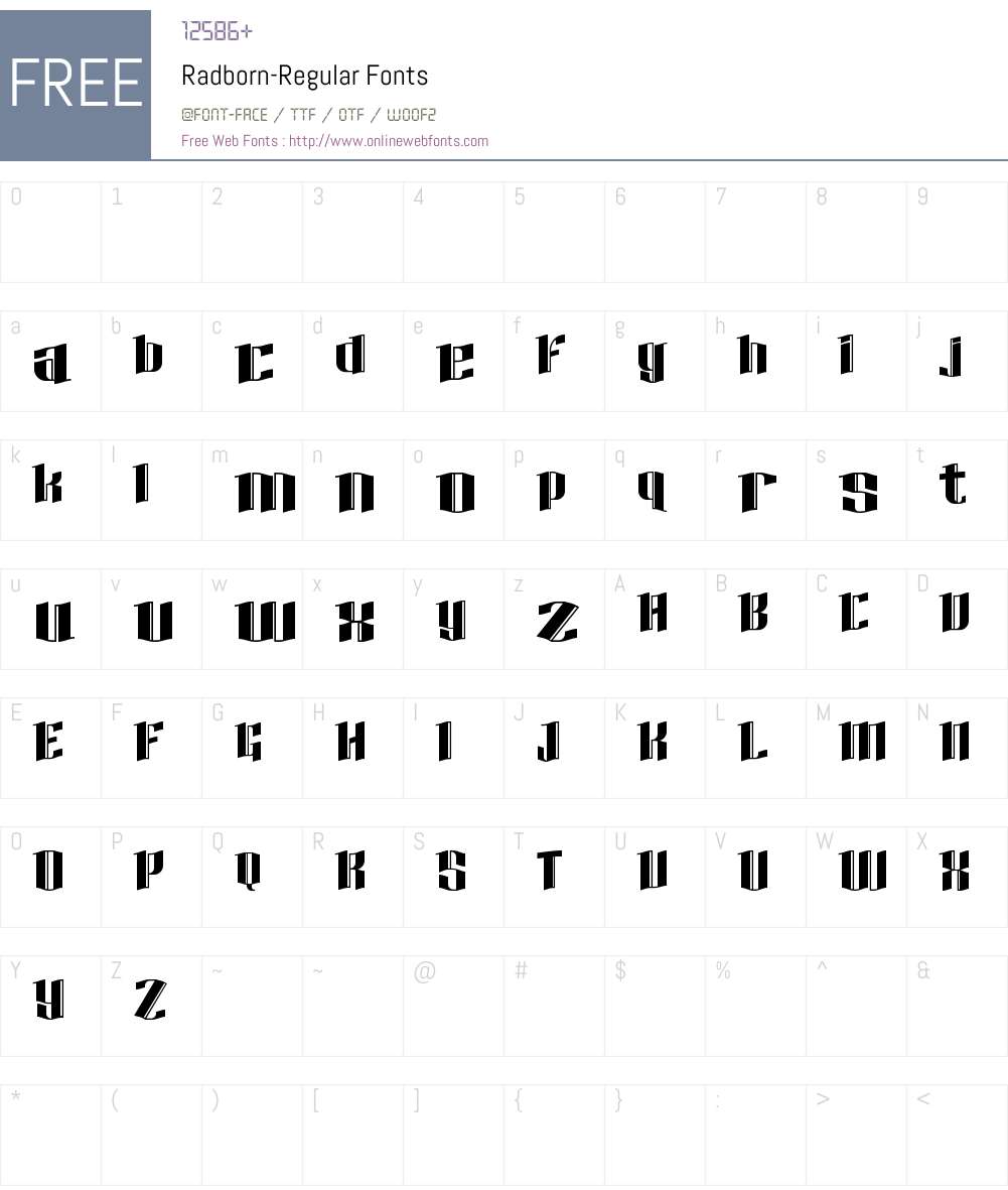 Radborn Radborn 1.000 Fonts Free Download - OnlineWebFonts.COM