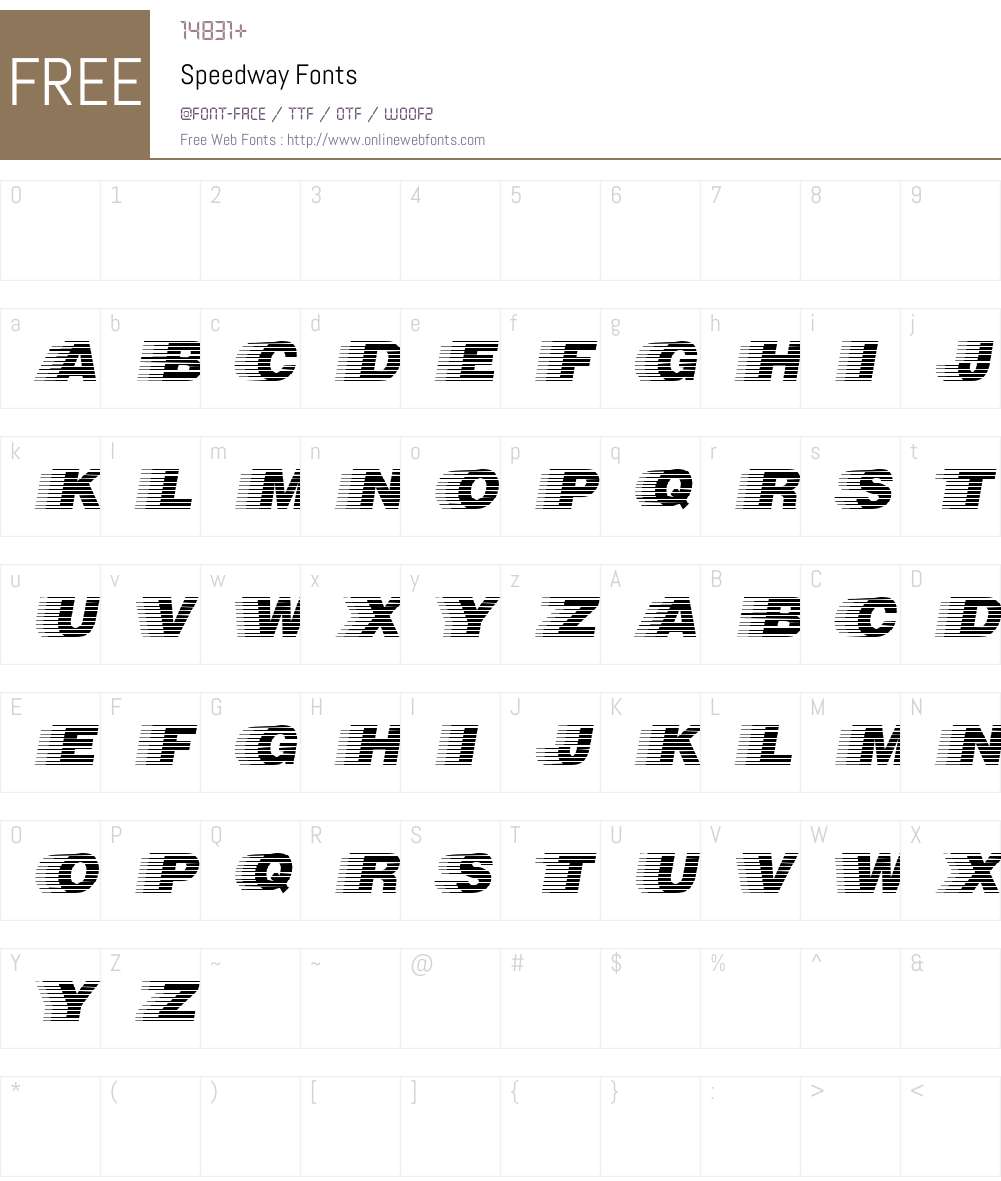Speedway Font Screenshots