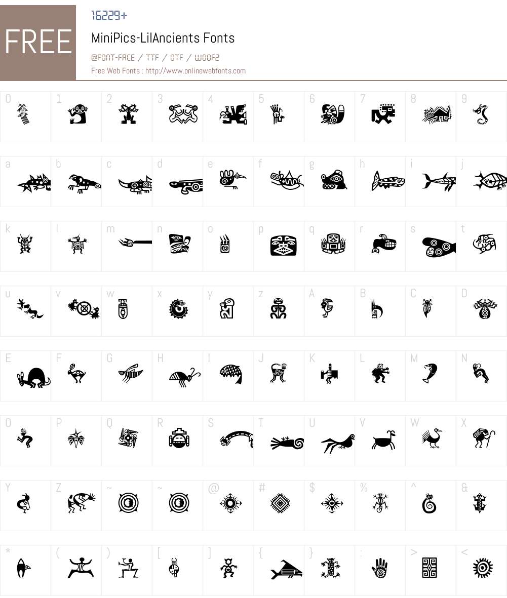 MiniPics Font Screenshots