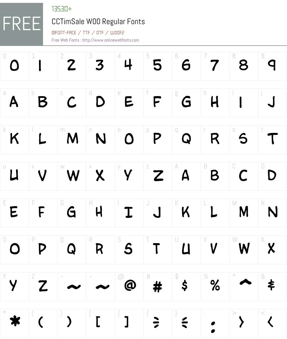 CCTimSaleW00-Regular Font Screenshots