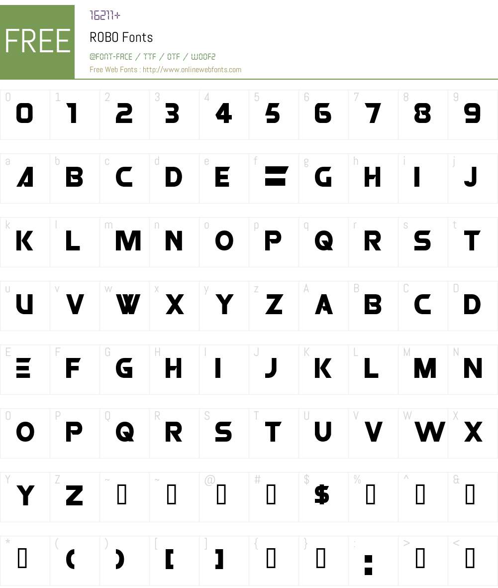 ROBO Font Screenshots