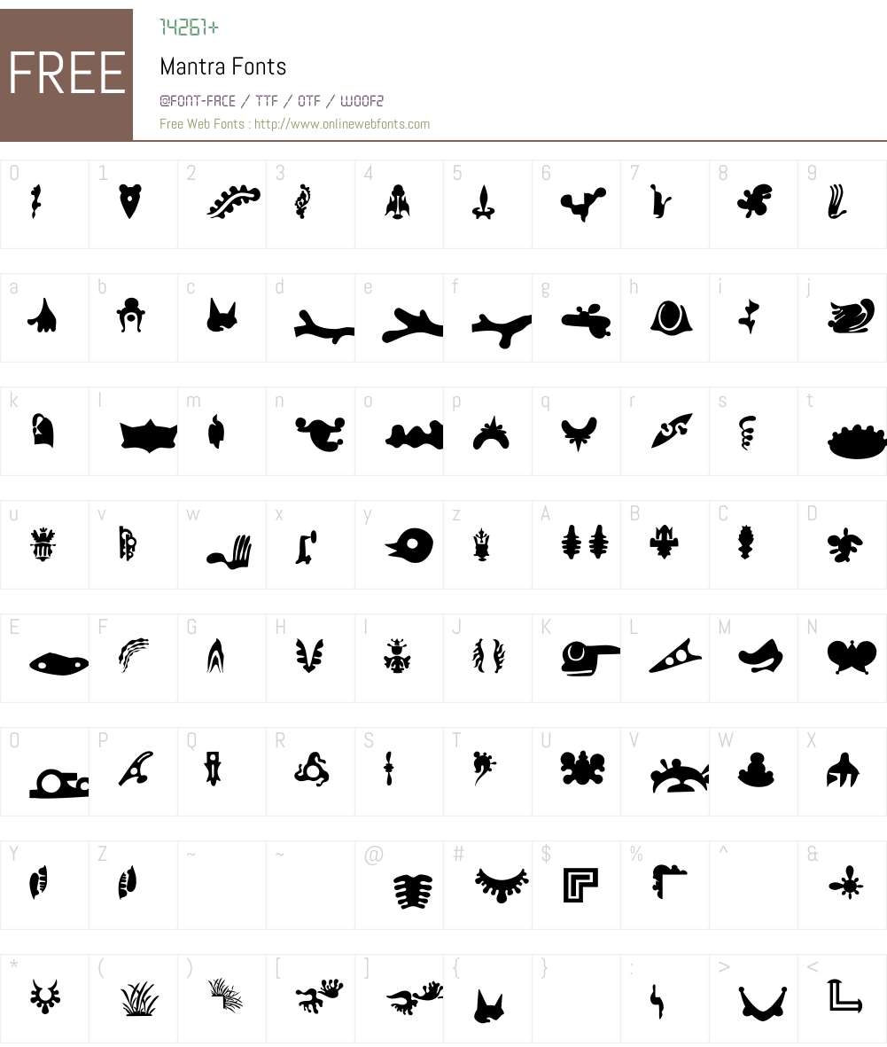 MantraW95-Reg Font Screenshots