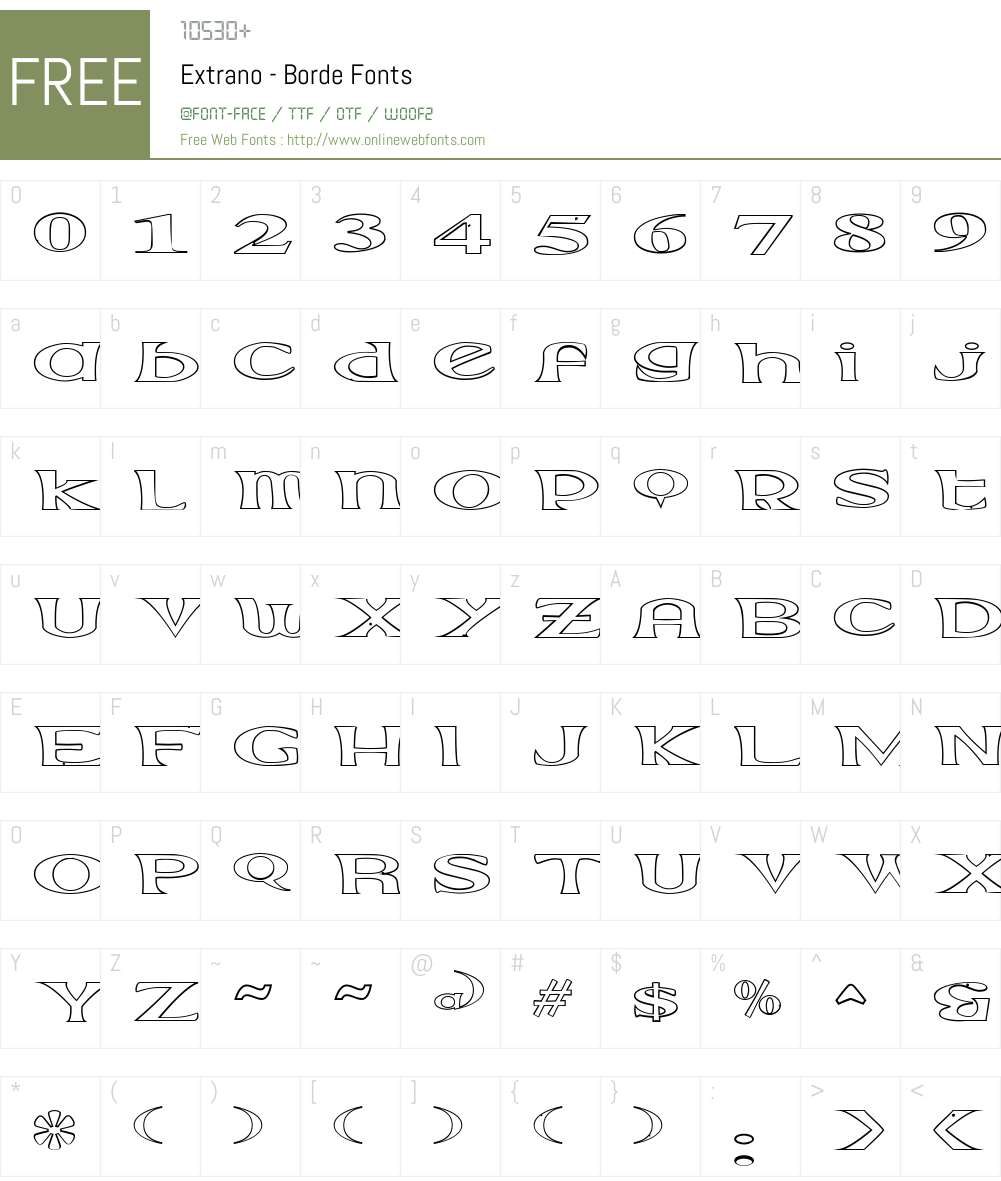Extrano - Borde Font Screenshots