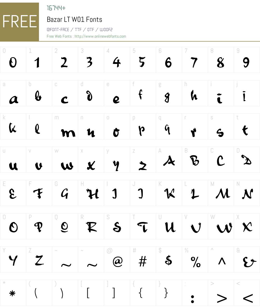 BazarLTW01 Font Screenshots