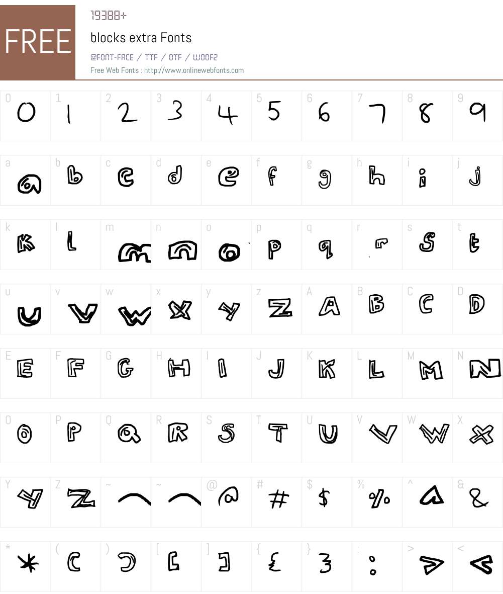 blocks extra Font Screenshots